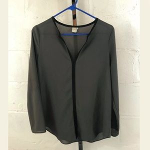 Anthropologie Paper Crane Top Olive Green